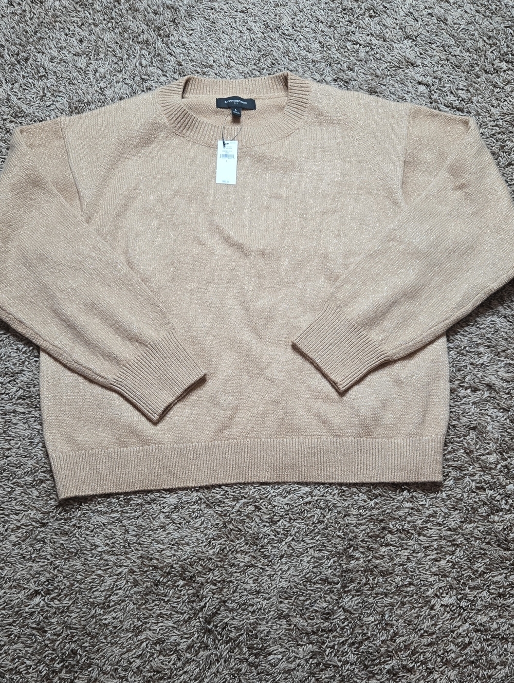 Banana Republic Large Crewneck Shimmer Sweater Sweatshirt Top